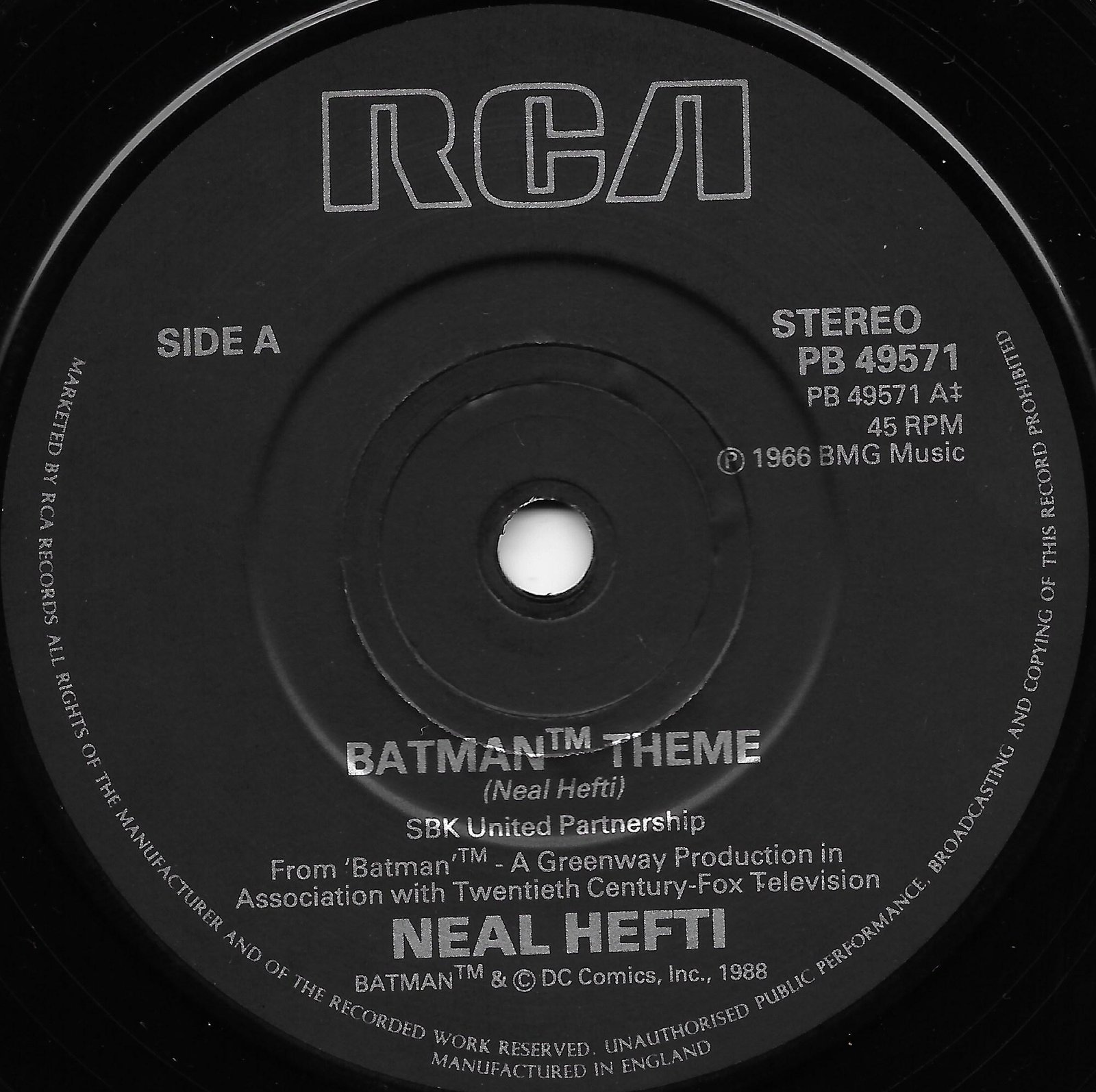 PB 49571 Batman Neal Heafi from the BBC records and Tapes library Label